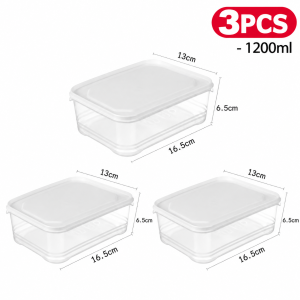 1Set 5PCS PP5 Food Storage Multiple Size Food Container Set 350ml 650ml 1200ml 2000ml Stackable Airtight Leakproof Kitchen Organizer Box