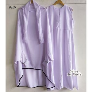 Gamis Sahara Set Khimar Niqob Syari | Dress Wanita Muslimah Set Wolfis Premium Grade A