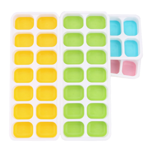 4Pcs Ice Trays 14 Hole Ice Maker Ice Silicone Mold with Lid for Cocktails Whiskeys Soups and Frozens Treat Nonstick