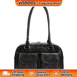 【Fast delivery】 Women Casual Hobo Bag Durable PU Leather Solid Color Large Tote for Shopping and Office