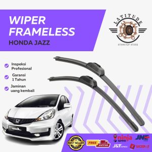 Wiper Mobil Honda JAZZ Frameless Lentur Karet Tebal Berkualitas Import 1 set dapat 2 pcs kiri  kanan