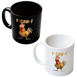 ถ้วยชาเซรามิกไมโครเวฟปลอดภัยดีไซน์รูปไก่ตลกแก้วกาแฟออกแบบตามหลักสรีรศาสตร์สำหรับตกแต่งบ้านหรือสำนักงาน