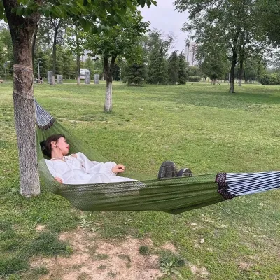（COD）Camping Hiking Hammock Duyan Double Outdoor Foldable Hammock Travel Hammock Portable Hammock