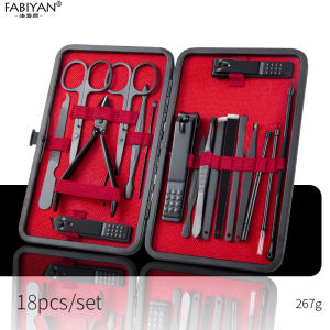 Nail Clipper Manicure Tool Set Stainless Steel Nail Cutter Fingernail Clippers Trimmer Eyebrow Scissor Tweezers Ear Spoon Facial Care Manicure Manicure Beauty Tool Kit