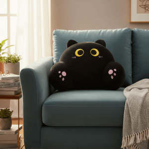 FPOTSK Thickened Cat Shape Waist Pillow Ergonomic Cartoon Chair Lumbar Support Cushion Multi-functional Skin-friendly Throw Pillow Sofa