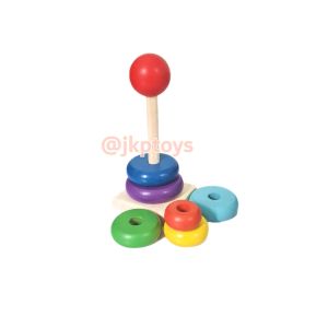ส่งเร็ว ร้านคนไทยค่ะ Todds & Kids Toys ของเล่นไม้เสริมพัฒนาการ วงเเหวนสวมหลัก มี 3 เเบบให้เลือก