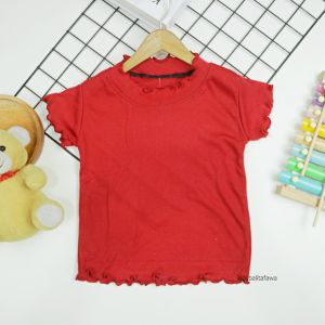 (KNIT) Windy Ruffle Top uk 2-4 Tahun / Kaos Anak Bahan Cotton Rib Blouse Tebal Stretch Balita 2-4 Tahun Atasan Polos Perempuan Kiosbalitafawa