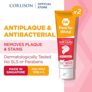 Pearlie White The Real Red Anti-Cavity Toothpaste 138gm [Bundle of 2]
