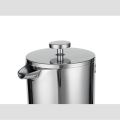 French Press เครื่องชงกาแฟสเตนเลสสตีลสองชั้นหม้อชาแบบฝรั่งเศสพร้อมตัวกรองผลิตขึ้นเพื่อมีอายุการใช้งาน. 