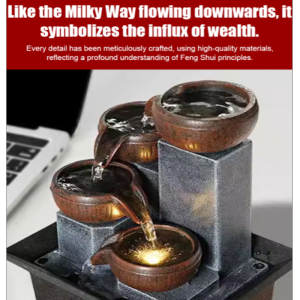 Mini Desktop Fountain Feng Shui Tabletop Decor with Soothing Water Flow Home Office Desk Ornament