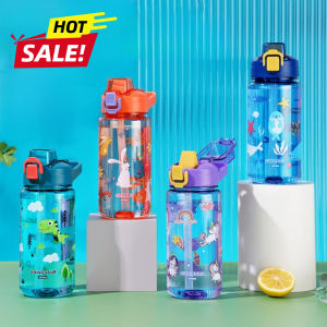 Dinosaur Themed Camping Bottle For Water Drinking Cup With Straw 600ml BPA Free Leakproof Kids Sports Bottle Lightweight Durable2026