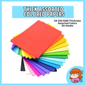 🇸🇬 230GSM A4 Thick Assorted Colored Papers 50 100 Sheets - Art Paper for Crafting