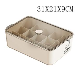 YIYIUR Có Nắp Hộp đựng đồ lót 10/15 ô Phân loại vỏ Túi đựng tất quần lót Bền Chống bụi Hộp đựng tủ quần áo Dành cho gia đình