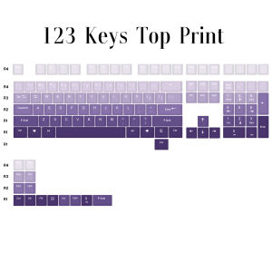 Purple Gradient Keycaps OEM Profile Backlit Transparent Keycap PBT SideTop Print Keycap For MX Switch GK61 87 104 Keyboard