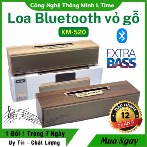 Loa Bluetooth Vỏ Gỗ XM-520 Công Suất 20W Dung Lượng Pin Lớn Âm Thanh Hay Âm Bass Mạnh Đầy Đủ Các Cổng Kết Nối - Tặng kèm dây cắm 3.5 - Bảo hành 12 tháng