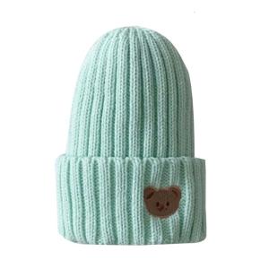 Knitted Hat Kids Cute Soft Baby Bonnet Cap Embroidered Cute Bear Hat Newborn Baby Infant Crochet Knitted Hat Winter Hat