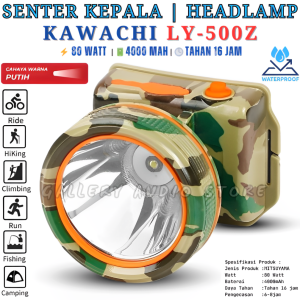 Senter Kepala MITSUYAMA MS-240P Motif Loreng 80 Watt | Senter Kepala Army Super Terang Mitsuyama MS-240P Waterproof Super Bright Cahaya Putih Baterai 4000mAh Rechargeable Isi Ulang Tahan Sampai 16 Jam | Gallery Audio