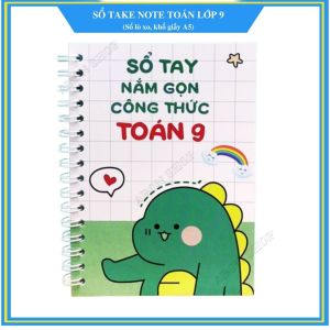 Sổ Takenote tóm tắt kiến thức Toán Lớp 9 (Sổ tay ghi chú lò xo xoắn trang trí sticker)