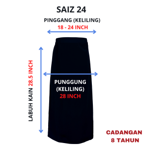 FH027 - KAIN PENGAWAS KIPAS BELAKANG HITAM LICIN KOSHIBO