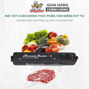 Máy Hút Chân Không Thực Phẩm Hàn Miệng Hút Túi Vacuum Sealer Giúp Bảo Quản Thực Phẩm Lâu Hơn Cho Gia Đình Bạn Tặng Kèm 10 Túi Hút Bảo Hành 12 Tháng