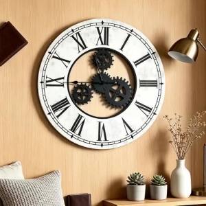 xpkQ Vintage Industrial Wall Clock Iving Room Decoration Large Gear Wall Clocks Luxury Unique Roman Numeral Clocks Interior Ornaments P9M4Y