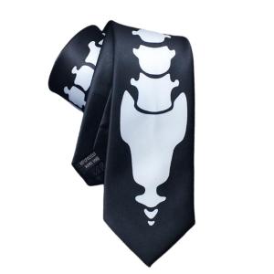 Trendy Skull Print Necktie Luxurious Soft Necktie Professional Youth Dress Tie for Work Functions and Special Occasion