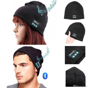 Topi Kupluk Pria Wanita + Bluetooth Kupluk Bluetooth Knit Beanie dengan Speaker Panggilan Hands-free