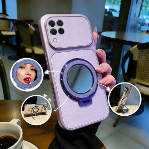 PBZZ Case for SAMSUNG a12 a22 4g M12 5G phone casing Softcase Silicone shockproof Cover new design aesthetic cute orange Makeup mirror with holder for girls KNHZJ3