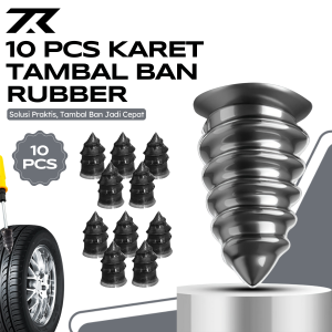 Karet Tambal Ban Tubeles 10 PCS Sekrup Tambal Ban Bocor Motor Mobil