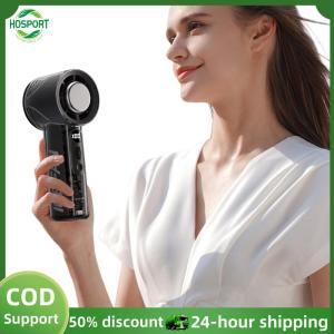 【HOSPORT】3000mAh Handheld Turbo Fan LED Digital Display Adjustable High-Speed Fan Battery Operated Cooling Fan for Home Office【1-3 days delivery】