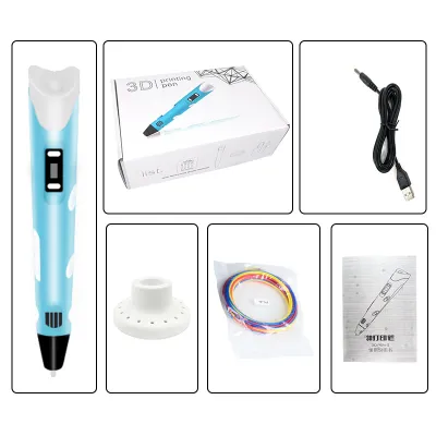 Oldlaiben 3D Printing Pen Kids Digital Intelligent DIY LCD Screen PLA Printing Pen Set Arts Craft Drawing Doodle Educational Gifts