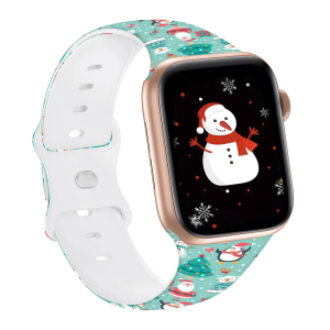 Christmas Strap for Apple Watch Ultra 2/Ultra 49mm 45mm 41mm 38mm 42mm Women Men iWatch Sport Band Silicone Strap for Apple Watch Series 9 8 7 6 5 4 3 2 1 SE SE2