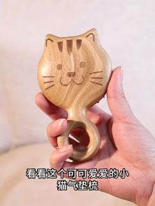 Iron Hematite ( Golden Sandalwood ) Kitten Air Cushion Comb Cute Massage Comb Solid Wood Meridian Relaxation Home Portable Airbag Comb [ Free Shipping ]