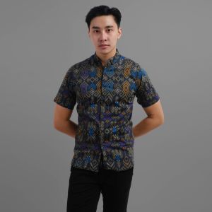DGM Fashion   Kemeja Batik Pria Lengan Pendek Songket /Kemeja Tribal 6130