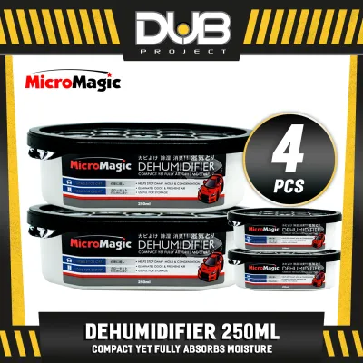 4pcs Micromagic Dehumidifier 250ml Car Interior Dehumidifier Eliminates Musty Odor Suitable for your car & closets