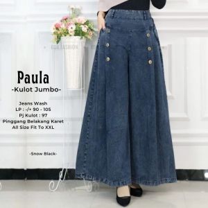 Alazka Kulot - Palazzo Celana Kulot Jumbo Mayung Jeans Terbaru - Celana Panjang Wanita Denim - Kulot Bawahan Wanita Lepis Model Kekinian