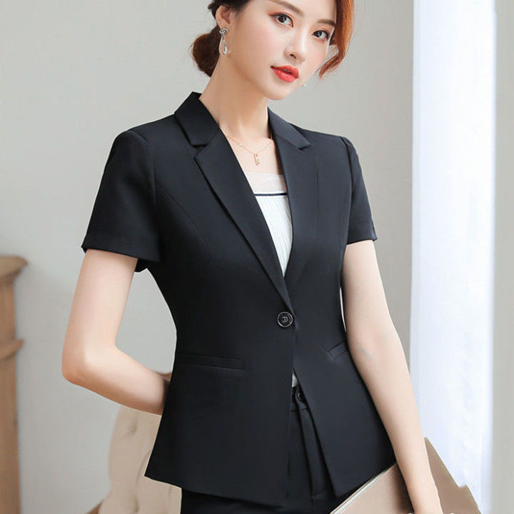 2023 Womens Summer Short Sleeve Blazers New Fashion Thin Jackets