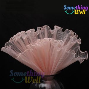 ผ้าห่อดอกไม้ ผ้าชีฟองตกแต่งลูกไม้ ผ้าคลื่นขอบไข่มุก | ชีฟองห่อช่อดอกไม้ สไตล์เกาหลี มินิมอล