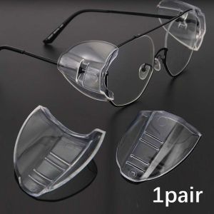 2pcs Pelindung Samping Kacamata Universal Sparepart Side Shield Set Sepasang Pelindung Samping Kacamata Dari Angin Debu Dan Air Warna Bening Universal