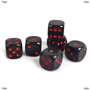 [COD] dfgje 10pcs Acrylic DICE 16mm đỏ đen góc tròn Chất lượng cao Boutique trò chơi xúc xắc