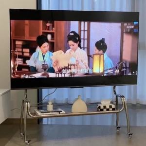 Sacesr TV Mobile Bracket TV Supports Stainless Steel Living Room Organizer Racks Aesthetic Multifunctional Storage Holders with Wheels 6K4N7