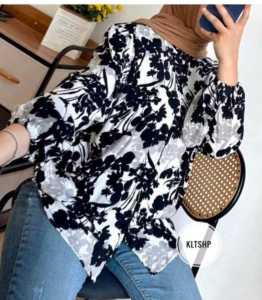 Atasan Wanita Kameja Rayon Kekinian/Kameja Lengan Panjang/Atasan Wanita Motif Blouse