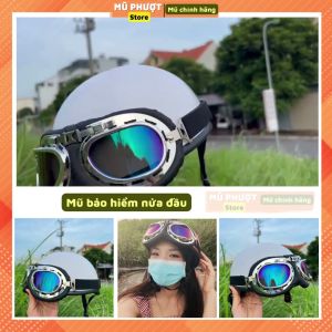 Mũ bảo hiểm nửa đầu nón 1/2 màu trơn freesize vòng đầu 52-56cm đủ màu DANSHOP Mũ Bảo Hiểm Thời Trang - An Toàn - Giá Rẻ - Chất Lượng