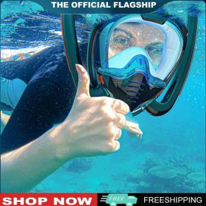 [ZENLEA6]Swimming Mask Double Breathing Tube Snorkeling Scuba Diving Face Goggles