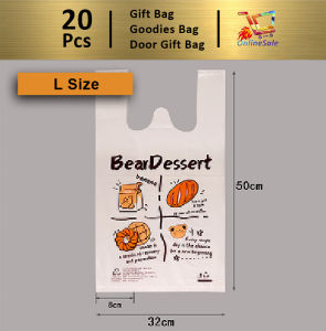Gift Bag 20pcs Goodies Bag Door Gift Wedding Party 96 Bear Dessert Plastic Packaging For Food Cartoon Bear Snacks Baking Packaging Bags 礼物袋礼品袋购物袋
