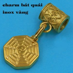 Chuỗi tay hạt màu tím sọc 12 ly charm bát quái vàng VTAISBQHKV12