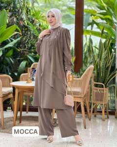 Dafiya Set 2in1 Bahan Crinkle Airflow Setelan Wanita Terbaru 2023 Viral Baju One Set Wanita Elegan