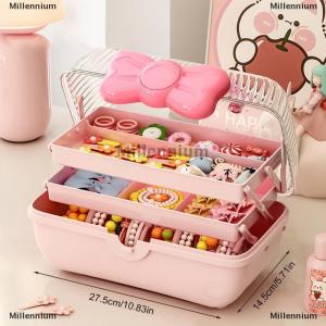 [COD] Millennium Multi-layer Hairpin Organizer Cute Girl Jewelry Case Head Rope Headband Display Rack Childrens Hair Accessories Storage Box