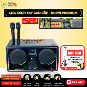 [TẶNG CHÂN ĐỂ LOA SIÊU XỊN ] Loa Xách Tay Cao Cấp KC279 Premium Công Suất 300W Hệ Thống Trang Bị Bass Đôi 20 1 Trung 1 Treble Kết Nối Bluetooth 6.3 Hiện Đại Loa Tích Hợp 2 Micro Không Dây Chống Hú Rè