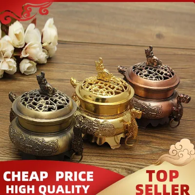 Lư đồng đốt trầm hương hình đôi rồng đặc sắc Lư xông trầm cao cấp + Tặng kèm nụ trầm